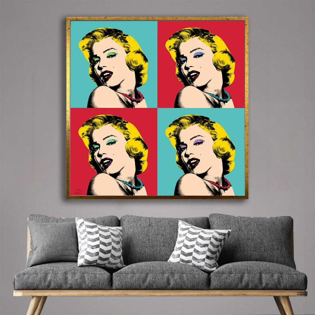 Quadro retrô pop art de Marilyn Monroe, arte de parede com blocos de ...