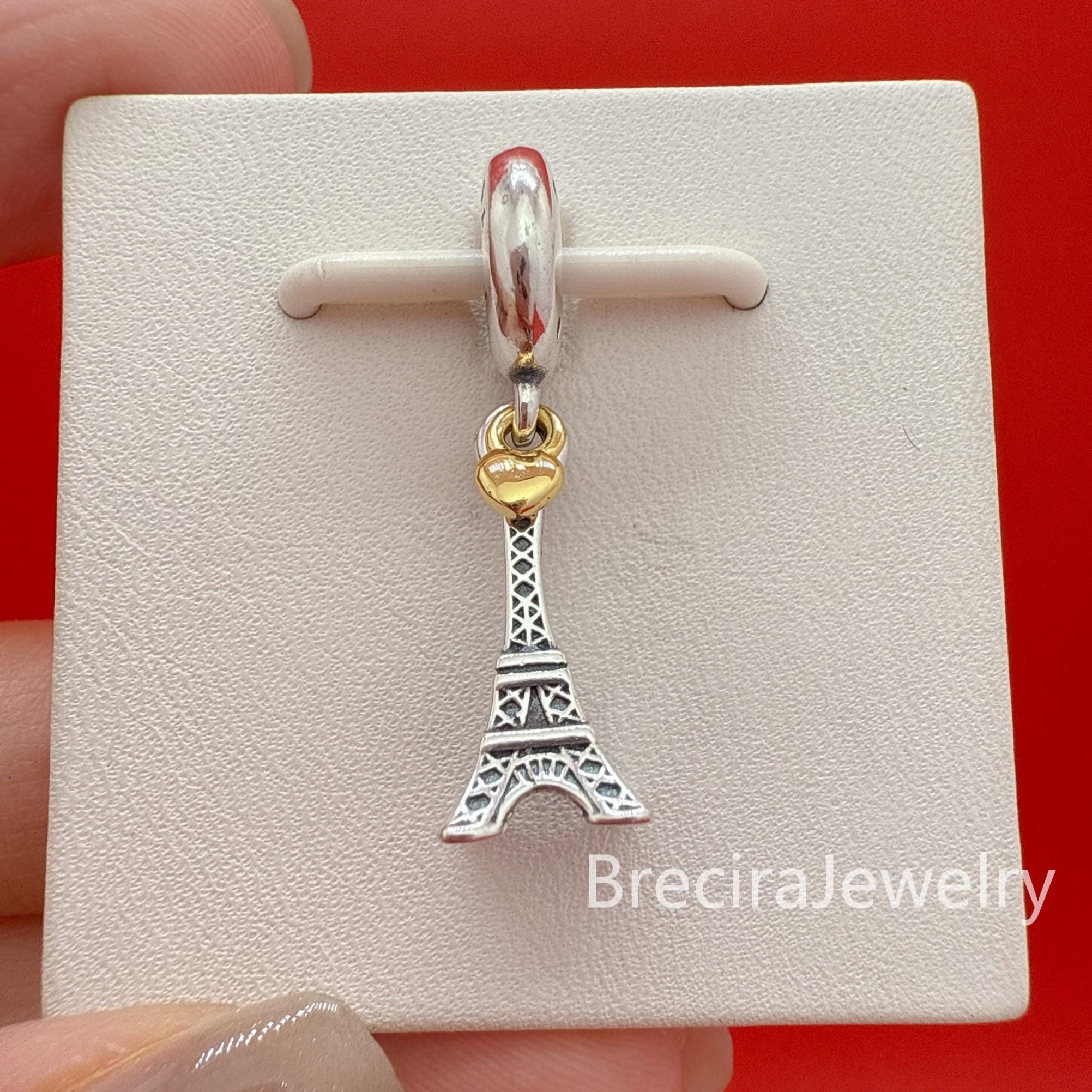 Ciondolo Torre Eiffel 3D in argento sterling, ciondoli
