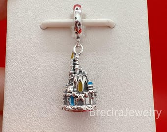 Charms de la serie Castillo de Disney para pulsera, regalo para ella, colgante de viaje