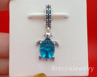 Dije de tortuga marina azul para pulsera, regalo para ella, colgante de viaje