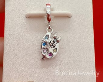 Dije de paleta de artista para pulsera, regalo para ella, colgante de viaje