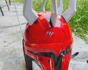 マンダロリアンヘルメットハンドメイド - スターウォーズコスプレメタルプロップレプリカ - ギフトアイテムLARPコスプレ再現、ハロウィン/クリスマスギフト