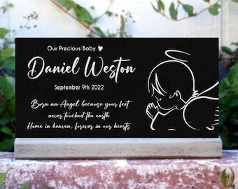 Baby Memorial Grave Marker Granite Headstone Infant Loss Engraved Memorial Plaque Temporary Gravestone Garden Plaque