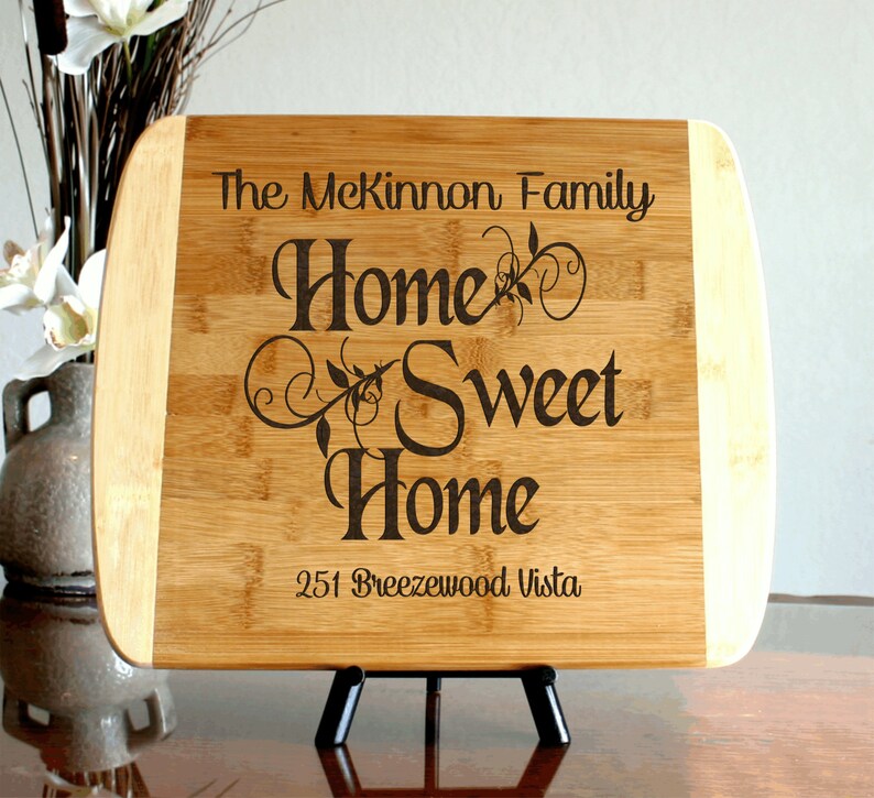 Personalized Cutting Board Housewarming Gift Custom Bamboo Etsy