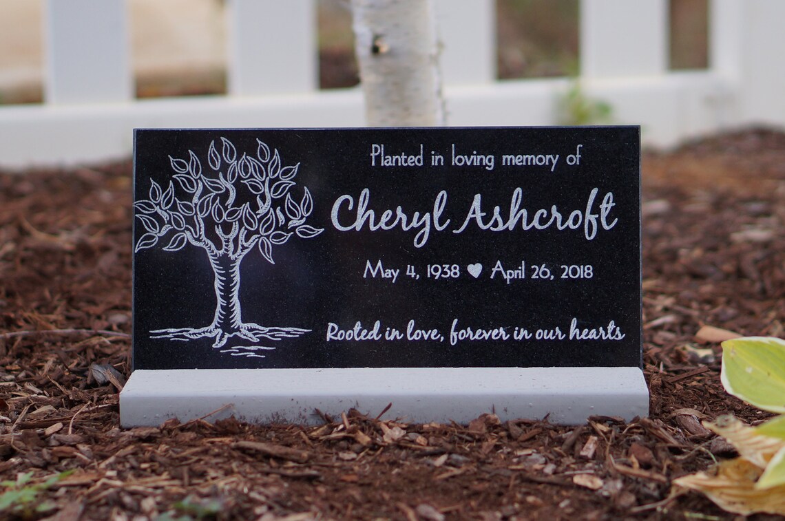 Tree Planting Memorial Plaque Granite Customized for Garden Etsy