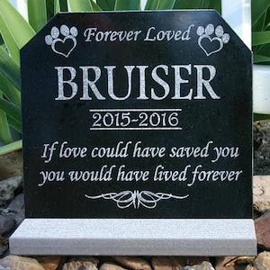 Engraved Granite Pet Grave Marker: Personalized Pet Memorial Headstone