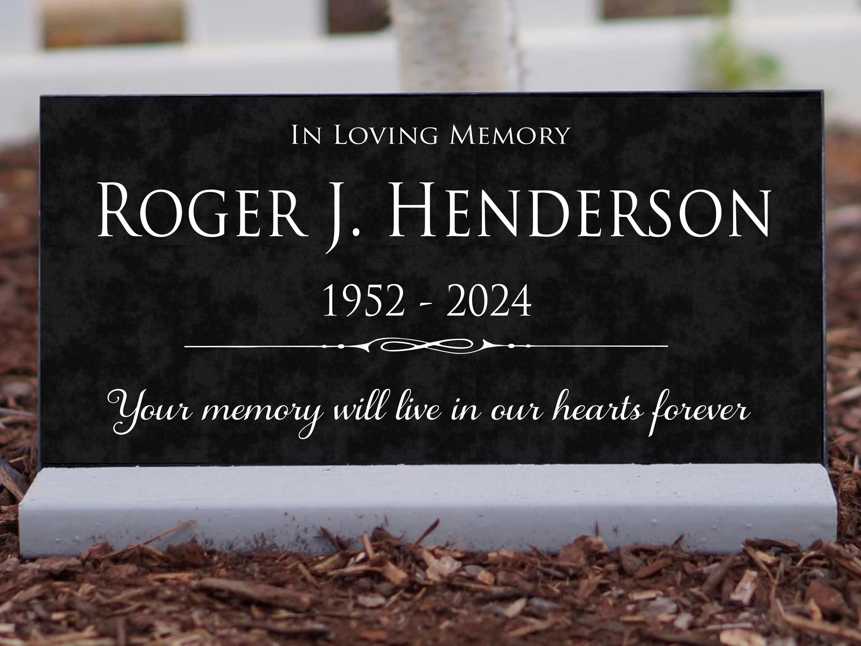 Personalised Granite Memorial Plaque – 29x21cm, Dove Design, Polished Finish, Custom Engraving Available