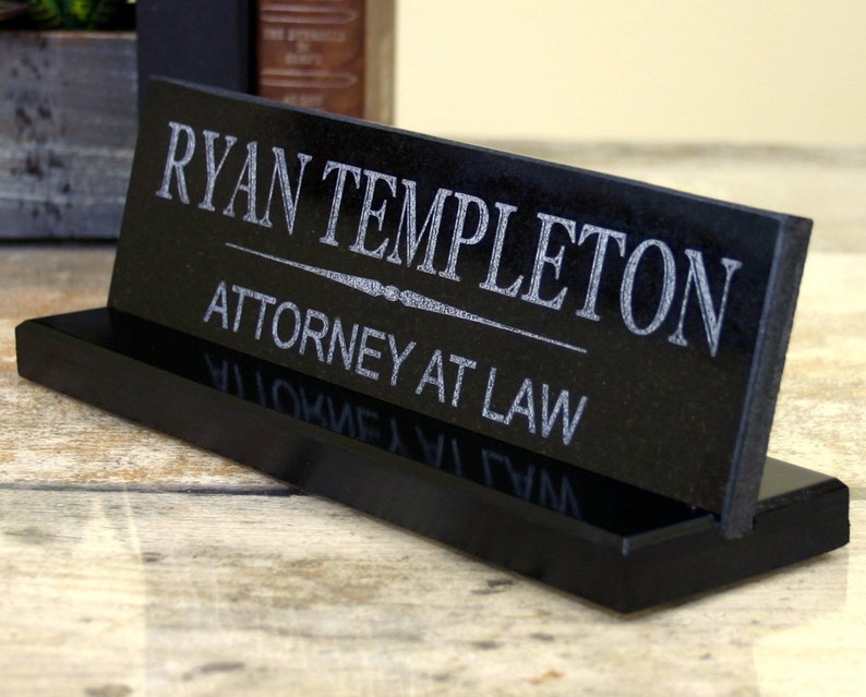 Desk Name Plate Custom Granite Desk Name Sign Engraved Etsy