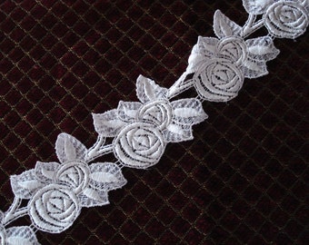 Venice Lace Fringe Trim 2 1/4 Inches Wide In White Color.