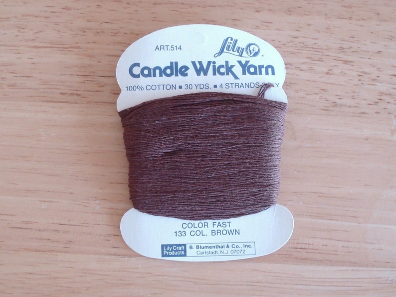 LILY Candle Wick Yarn Brown Color 4 Strands 3 Ply 30 Yards. Etsy