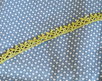 Venice Lace Embroidery Trim In Dusty Green Color 1/2" Wide.
