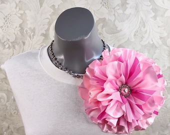 Large Pink Striped Corsage