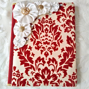 Damask Fabric Covered Journal