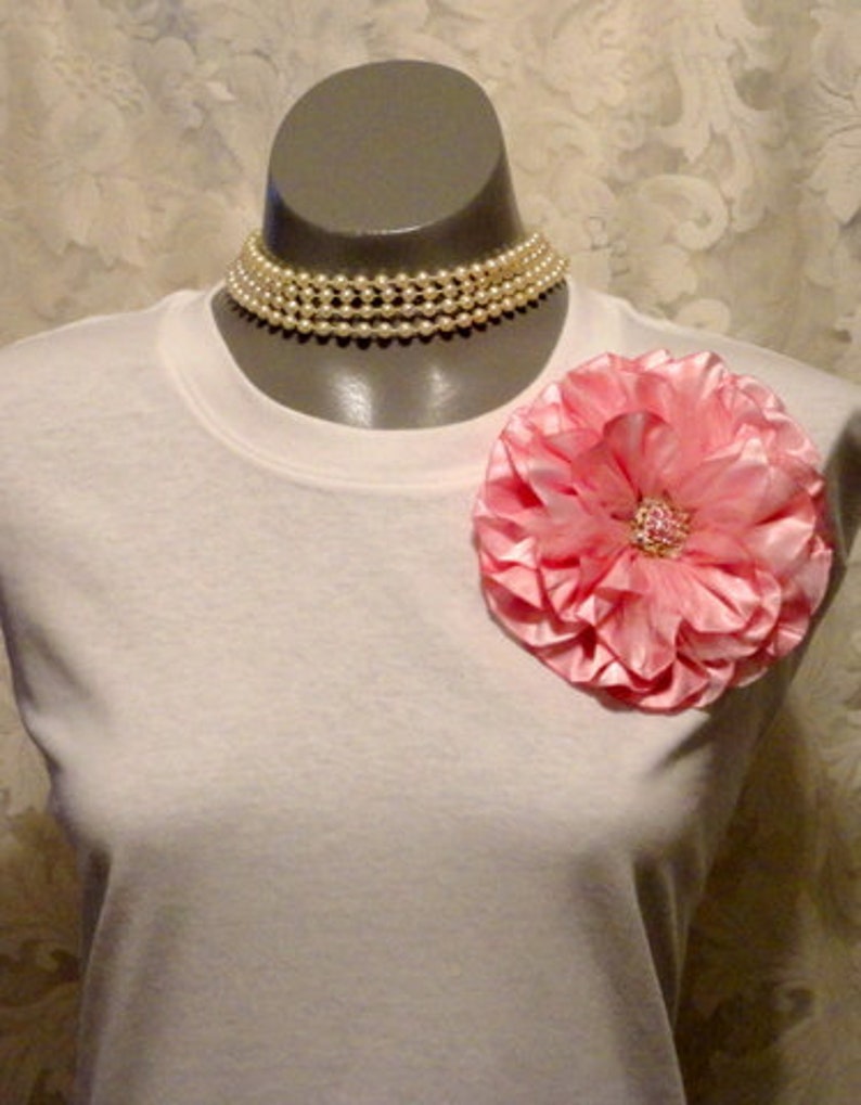 6 Inch Pink Satin Corsage