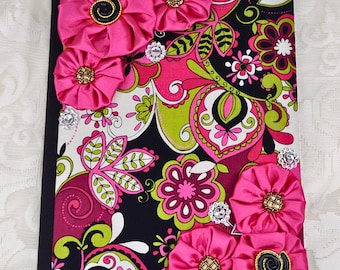 Pink Floral Fabric Covered Journal