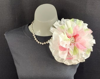 Large White, Pink, and Green Corsage