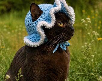 Gehäkelter Katzeneimer-Hut - Fotorequisite für Katzen & kleine Hunde