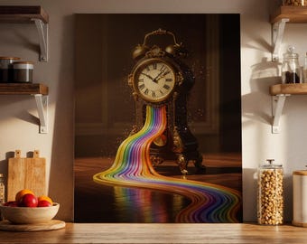 シュールな溶ける時計の手アート | 夢のような時間をテーマにした絵画