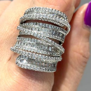 High Carat Diamond Ring in 18K White Gold, Statement Natural Diamond Ring