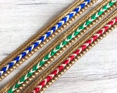 Wholesale Beaded Indian Lace Trim By 9 Yards, Holiday Decorations Ribbon Sari Fabric Trim, Saree Border Trim, Table Runner, Boho Skirt trim