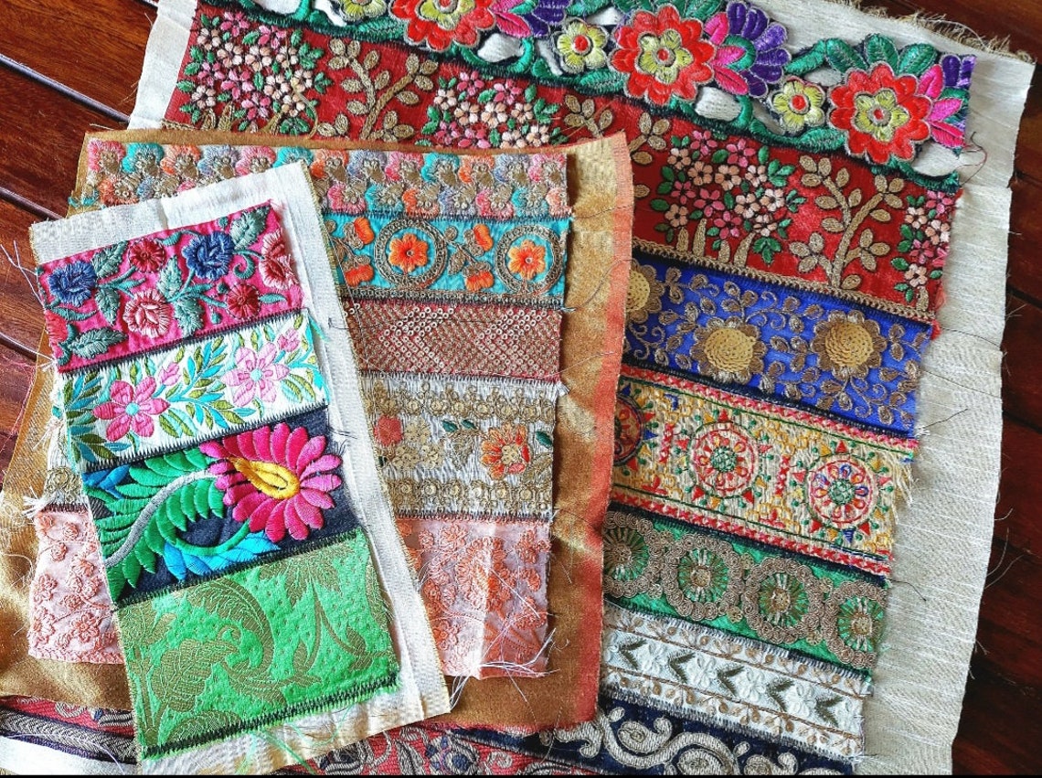 Fabric remnants sari fabric scraps silk fabric scraps sari Etsy