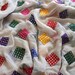 Half Yard-White Embroidered Georgette Fabric-Wedding Lehenga-Table Runner-Sequin Embroidered Bags-Art Quilt-Dupatta Fabric-India Sari Fabric