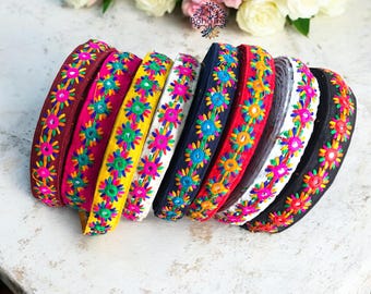 Obramowanie sari, indyjska koronka cięta na wymiar, haftowane wykończenie, wykończenie z tkaniny sari, wykończenie z tkaniny pikowanej, jedwabna wstążka do obramowania sari