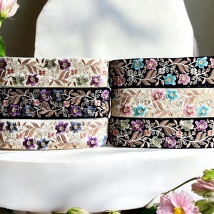 Saree-rand Indiase kantversiering op maat gesneden, geborduurde rand Sari-stofversiering, kunstquiltstofversiering Sari-rand zijden lint