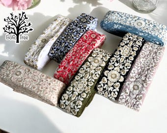 Obszycie z siateczki – wielokolorowa haftowana bordiura do sari na dupattas – haftowana koronka – bieżniki stołowe – lehengi – spódnice