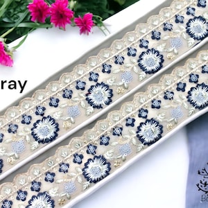 Net Fabric Saree Border Indian Lace Trim cortado a medida, Sari Fabric Trim-Table Runner-Art Quilt fabric trim Sari Border Silk Fabric
