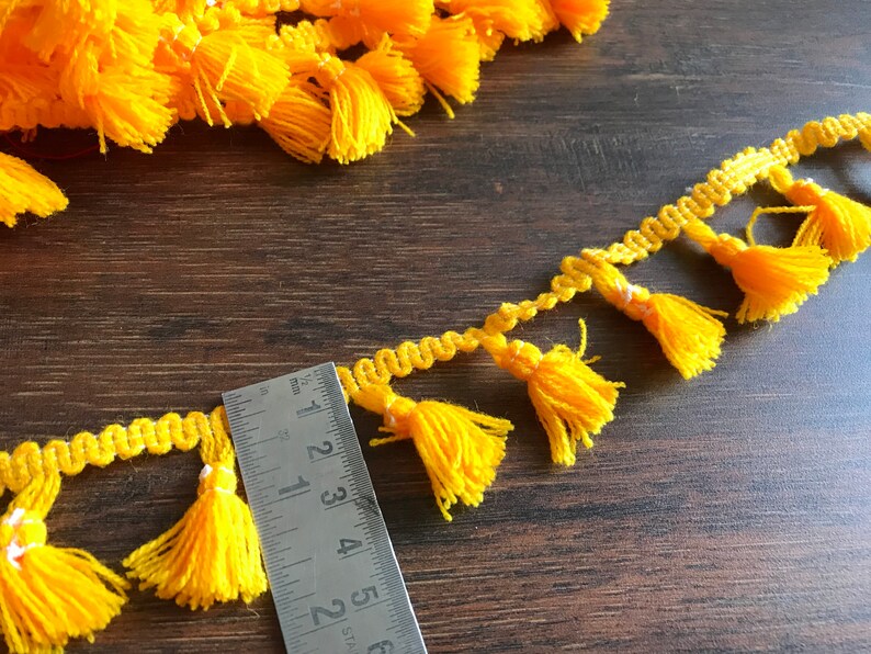 8 Yards Multi Colored Thread Tassels Trimdecorative Fabric Etsy