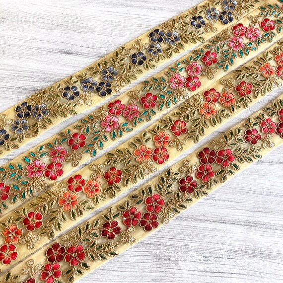 Indian Lace Trim op maat gesneden geborduurd lint Sari Fabric