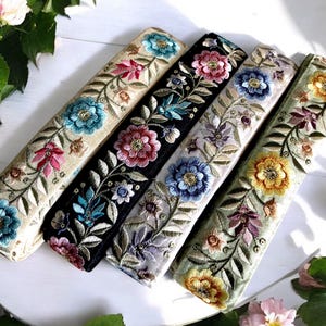 Sari Tecido Bordado, Enfeites para Boho Junk Journal, Decoração de Casa de Férias, Vestido de Noiva Boho, Tecido Indiano, Caminho de Mesa