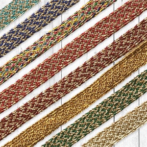1 Yard geflochtenes Stoffband-Gelbes und weißes Stoffband Zierband-Zari Stoffband-Verrückte Quilt Bänder-Designer Seide Sari Borte