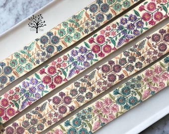 Saree Border Indian Lace Trim By The Yard, embroidered Ribbon Sari Fabric Trim-Table Runner-Art Quilt fabric trim Sari Border Silk Fabric