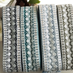 Netstof Saree-rand Indiase kantversiering op maat gesneden, Sari-stofbekleding - tafelloper - kunst quiltstofafwerking Sari-rand zijdestof