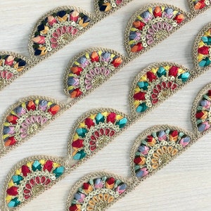 Net Fabric Cut Work Embroidered Lace-Silk Sari Fabric-Dupattas-Quilt Silk Ribbon-Indian Fabric-Table Runner-Lehengas