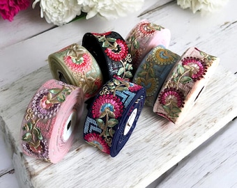 Netzstoff Borte, Bestickte Borte für boho junk Journals, Tischläufer, indische Textilien