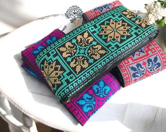 Floral Jacquard Fabric Trim, Indian Sari Border, Sewing Embellishment