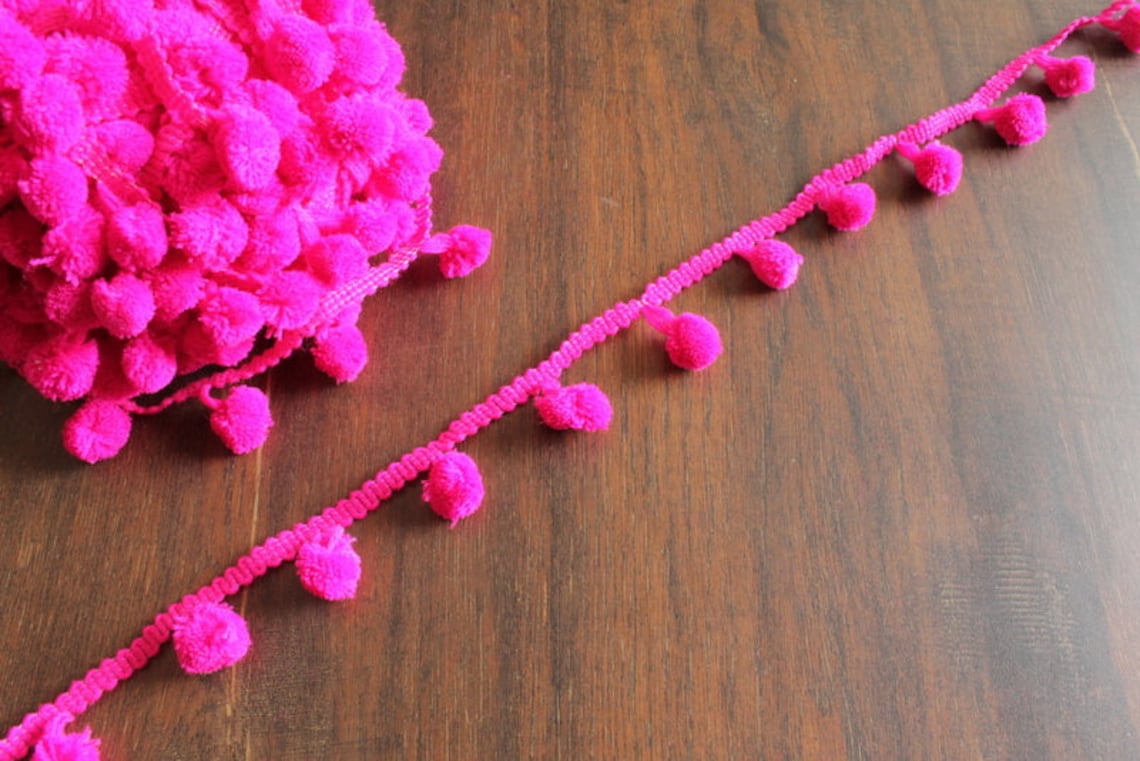 Holiday Decoration Pom Poms Fabric Trim Yarn Tassels Trim. Etsy