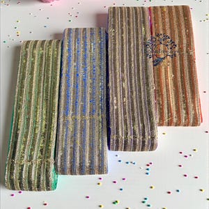 Gesticktes Pailletten Sari Trim-3 Inch indisches Stoffband für DIY Handwerk, Hochzeitskleid, Journalherstellung