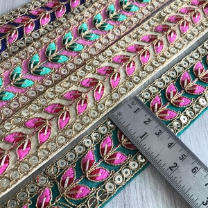 Silk Fabric Trim-multi Colour Embroidered Sari Border-silk Sari Fabric ...