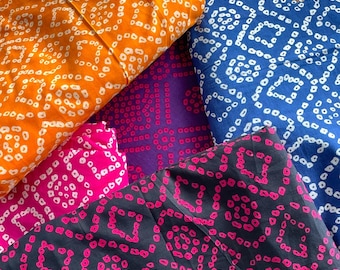 Half Yard-Half Yard-Colourful Hand Block Printed Cotton Fabric for DIY Sewing, Quilting, Craft & Apparel