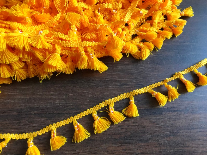 8 Yards Multi Colored Thread Tassels Trimdecorative Fabric Etsy