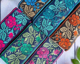 Floral Jacquard Woven Ribbon Trim for Sewing | Indian Decorative Border Craft Lace