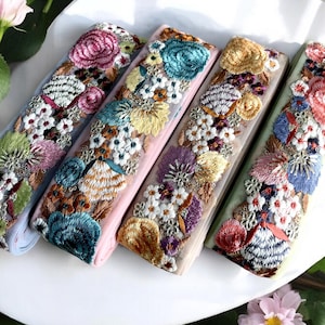 Netzstoff Borte-Sari Borte-Sari Seide Borte-Sari Stoff-Dupattas,Quilt Seidenband-Indischer Stoff-Tischläufer-Lehengas