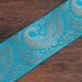 1 Yard Brocade Fabric Trim-Blue Grosgrain Ribbon Trim-Peacock Design Jacquard Ribbon-Sari Fabric-Silk Ribbon-Silk Sari Border By The Yard