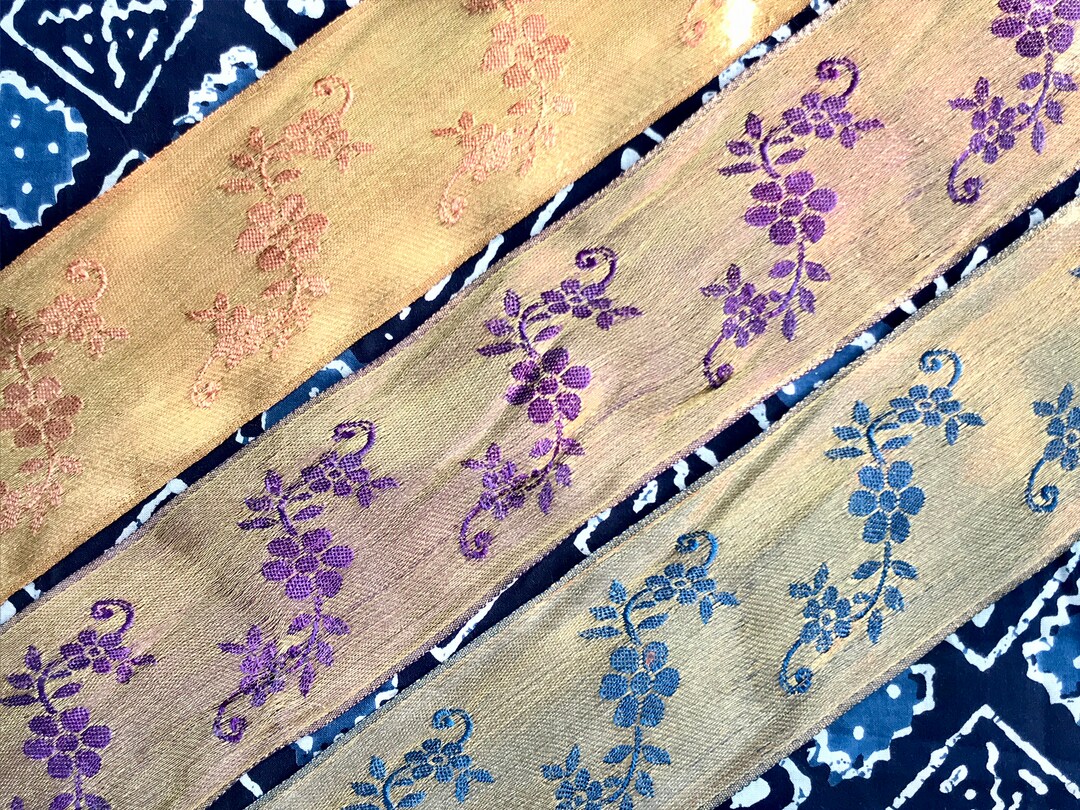 Brocade Fabric Trimwoven Jacquard Fabric Trimflower Design Etsy