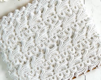 5 yards witte katoenen kanten rand | 1 inch vintage gehaakte kanten rand voor het naaien van bruidsjurken, gordijnen, poppenkleertjes en doe-het-zelfartikelen