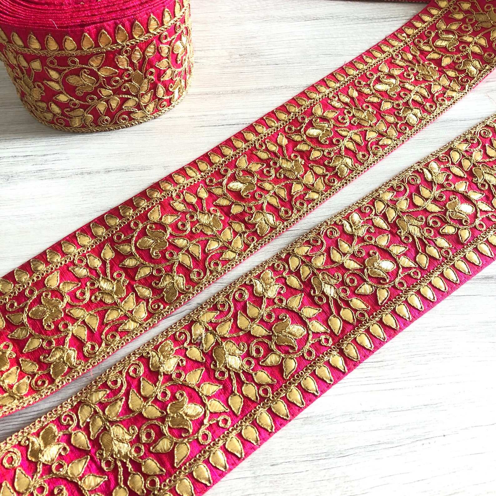Saree Border Indian Lace Trim By The Yard Embroidered Ribbon Etsy